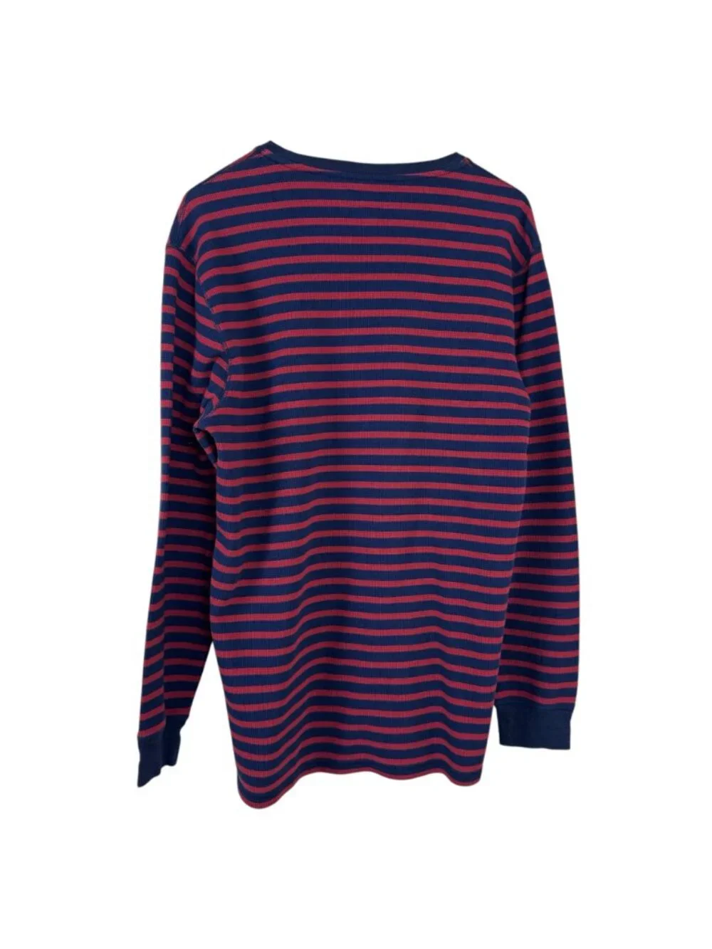 Polo Ralph Lauren Sleep Shirt Navy Blue Red Men's XL Waffle Knit Long Sleeve EUC